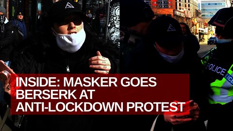 Druthers Camera Man Attacked By Masker At Toronto Lockdown Protest (Assault happens at 7:42 into it)