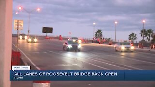 All lanes on Roosevelt Bridge reopen ahead of schedule in Stuart