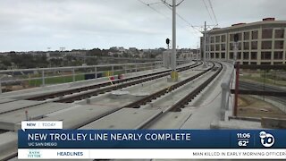 New trolley line from border to UTC nearly done