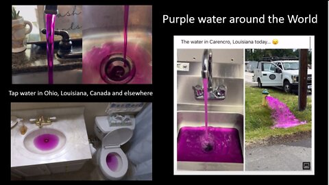 Purple Water around the World - poison in tap water, rivers, lagoons, streams and lakes