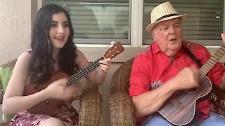 Grandfather & granddaughter perform beautiful ukulele cover