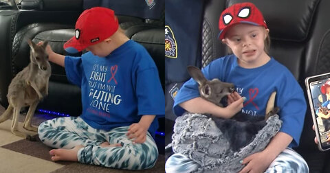 Upstate New York Girl Battling Cancer Spends Time with Baby Kangaroo