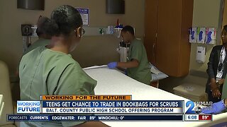 Baltimore County teens trade in book bags for scrubs in medical training program