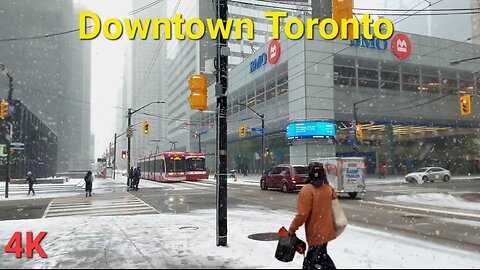【4K】Toronto Canada 🇨🇦 Downtown Snowfall walk
