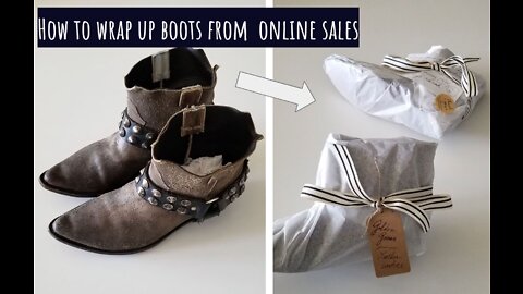 How to wrap up cowboy boots from #ebaysales for positive feedback #ebay #etsy #smallbusinessowner