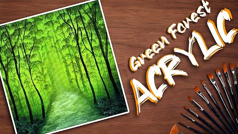 Green Forest Painting | Landscape Acrylic Painting Tutorial