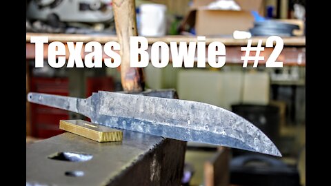 FORGING Texas Bowie #2 Saw Blade Damascus