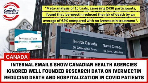 Internal emails show Canadian health agencies ignored well founded research data on ivermectin