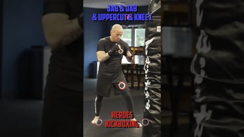 Heroes Training Center | Kickboxing & MMA "How To Double Up" Jab & Jab & Uppercut & Knee 1 | #Shorts