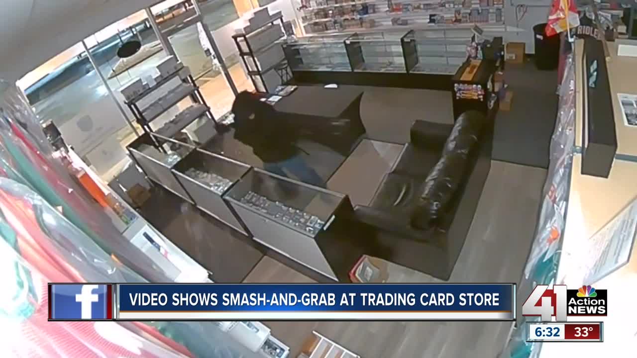 Smash and grab at trading card store