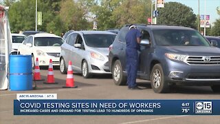 Workers wanted to help keep up with the increased demand for COVID-19 testing