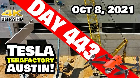 Tesla Gigafactory Austin 4K Day 443 - 10/8/21 -Giga Texas -FULL WALL PANEL INSTALLATION TIME-LAPSE!