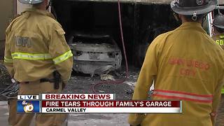 Family flees home after fire rips through garage