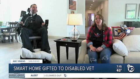 Smart home gifted to local quadriplegic Navy veteran