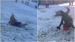 Sled ride ends in an accident
