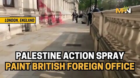 Palestine Action spray paint British Foreign Office