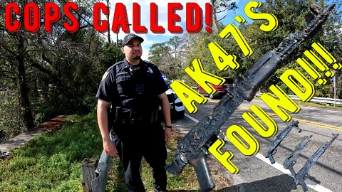 3 AK-47's found Magnet Fishing a Criminal Dump Site. COPS CALLED!