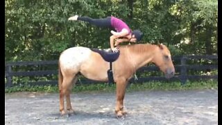 Yoga øvelser på hesteryg!