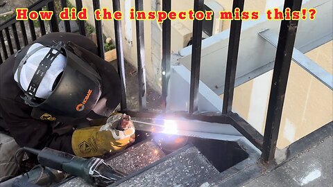 Stairway inspection problems (weld it back to code!)