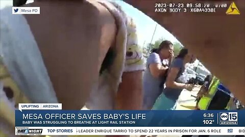Mesa officer and good Samaritan at light rail station help save baby who stopped breathing