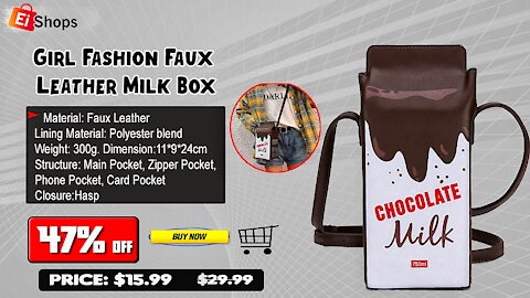Girl Fashion Faux Leather Shoulder Bag- On Eishops | Girl Fashion Faux Leather Cute Milk Box