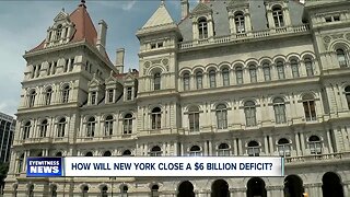 How will New York State close a $6.1 billion budget deficit