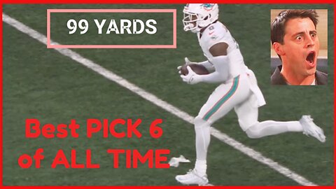 The CRAZIEST 99 YARD PICK 6 you've EVER SEEN!! #mustwatch #jets #dolphins #2023 #JevonHolland