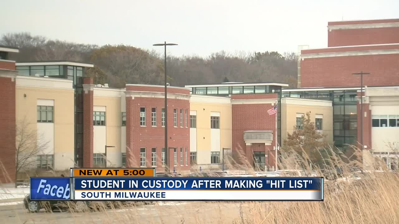 South Milwaukee student in custody after making 'hit list'