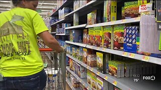 Local family helping to pick up groceries for the elderly