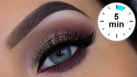 5 MINUTE Easy Daytime Glam Eye Makeup Tutorial