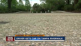 Video shows car driving on Tampa's Riverwalk