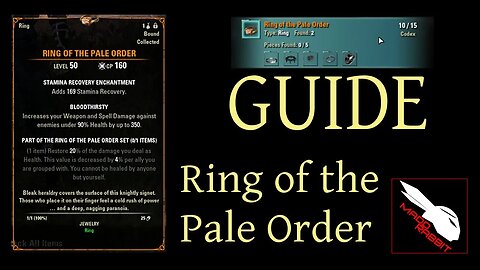 Ring of the Pale Order - Mythic Item [Elder Scrolls Online] ESO