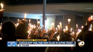 Candlelight vigil for teen killed in Alpine crash