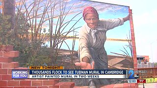 Thousands flock to honor, explore new Harriet Tubman mural in Cambridge