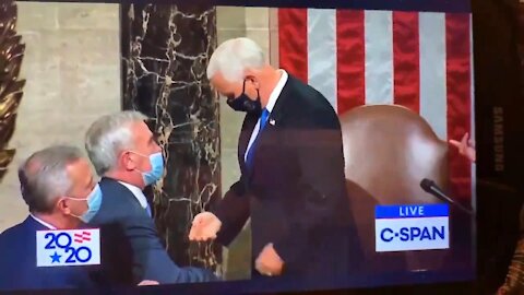 Pence (Judas) Receives A Coin After Giving The ol' Masonic Handshake - 2096