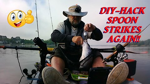 DIY DOLLAR STORE SPOON LURE HOOKS ANOTHER ROCKFISH!!