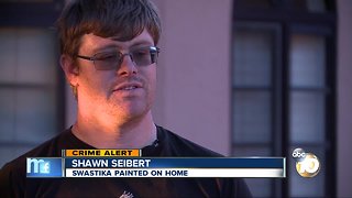 Swastika painted onto Jewish family's home