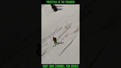 Freestyle Skiing Acrobatics in The Powder! #Shorts #viral #FreestyleSkiing #PowderSkiing #Shorts