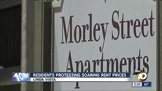 Linda Vista residents protesting soaring rent prices