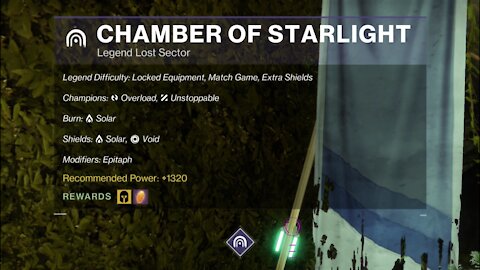 Destiny 2, Legend Lost Sector, Chamber of Starlight on the Dreaming City 10-19-21