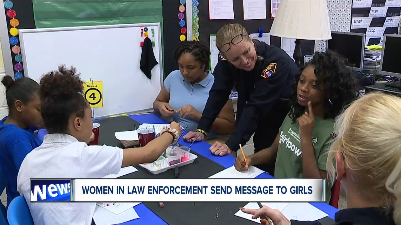 Women in law enforcement talk to girls at Cleveland school about their careers