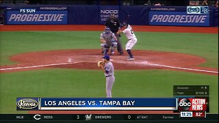 Clayton Kershaw takes shutout in 7th inning, Los Angeles Dodgers Tampa Bay beat Rays 7-3