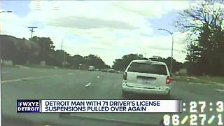 Detroit man with 71 driver's license suspensions pulled over again