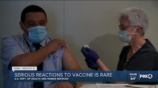 Serious reactions to COVID vaccine is rare