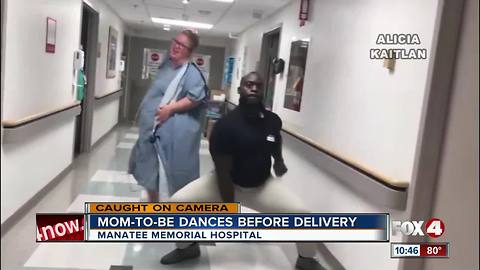 Mom-to-be dances in hospital hallway