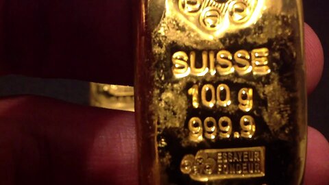 PAMP Suisse 100 gram Gold Bar .9999 Fine - Up Close & Personal
