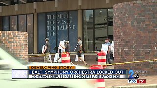 Baltimore Symphony Orchestra Musicians trade instruments for signs amid lockout