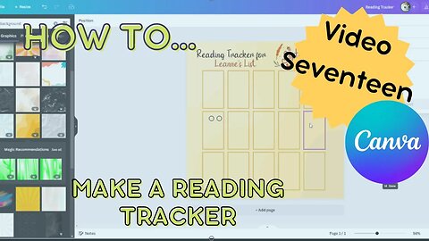 Canva tutorial. How to make a Reading Tracker for Instagram - Video 17 #canva #howto #readingtracker