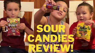 SOUR CANDIES! Kid Candy Review! | Sour Punch, Juicy Drop & more