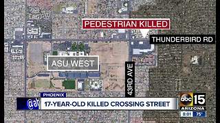 Teenager hit, killed by car in Phoenix